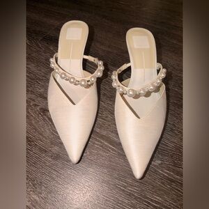 Dolce Vita Kanika Pearl Mid Cream Slingback Heels